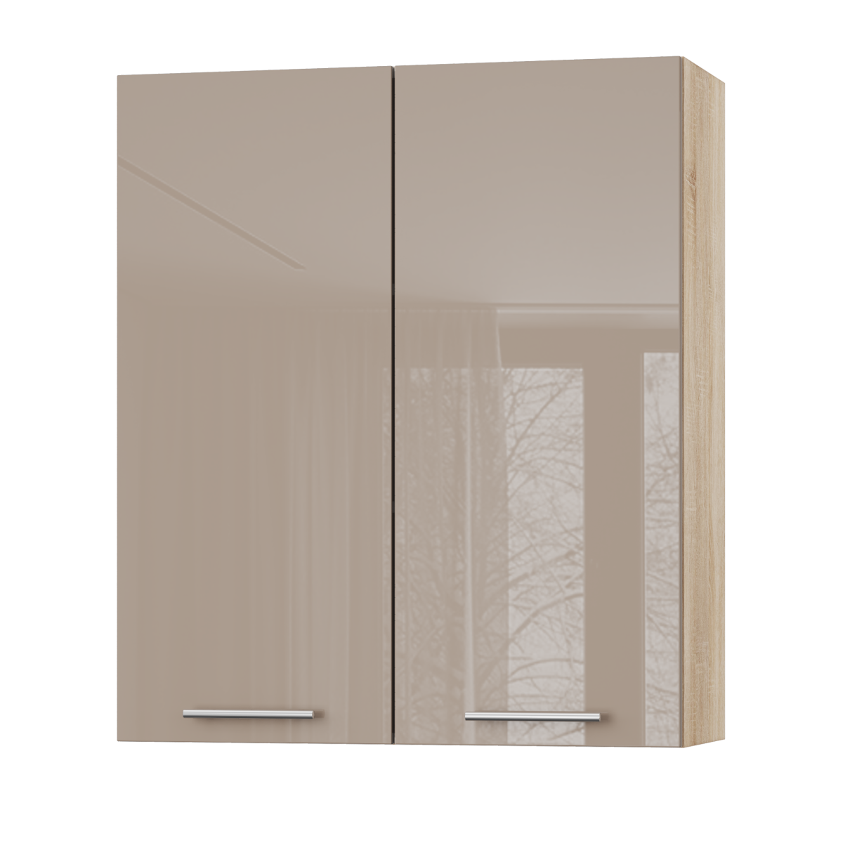 Корпус Стандарт дуб сонома, фасад Стандарт капучіно глянець L302 80х93х30