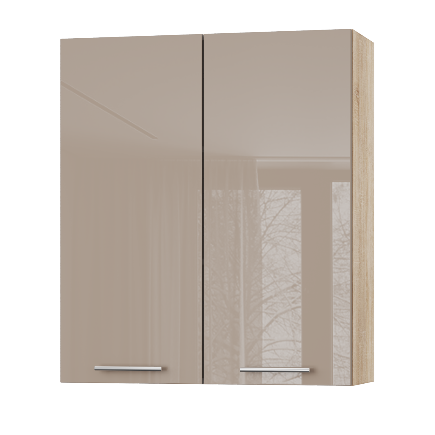 Корпус Стандарт дуб сонома, фасад Стандарт капучіно глянець L302 80х93х30 Корпус Стандарт дуб сонома, фасад Стандарт капучіно глянець L302 80х93х30