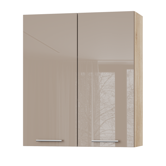 Корпус Стандарт дуб сонома, фасад Стандарт капучіно глянець L302 80х93х30