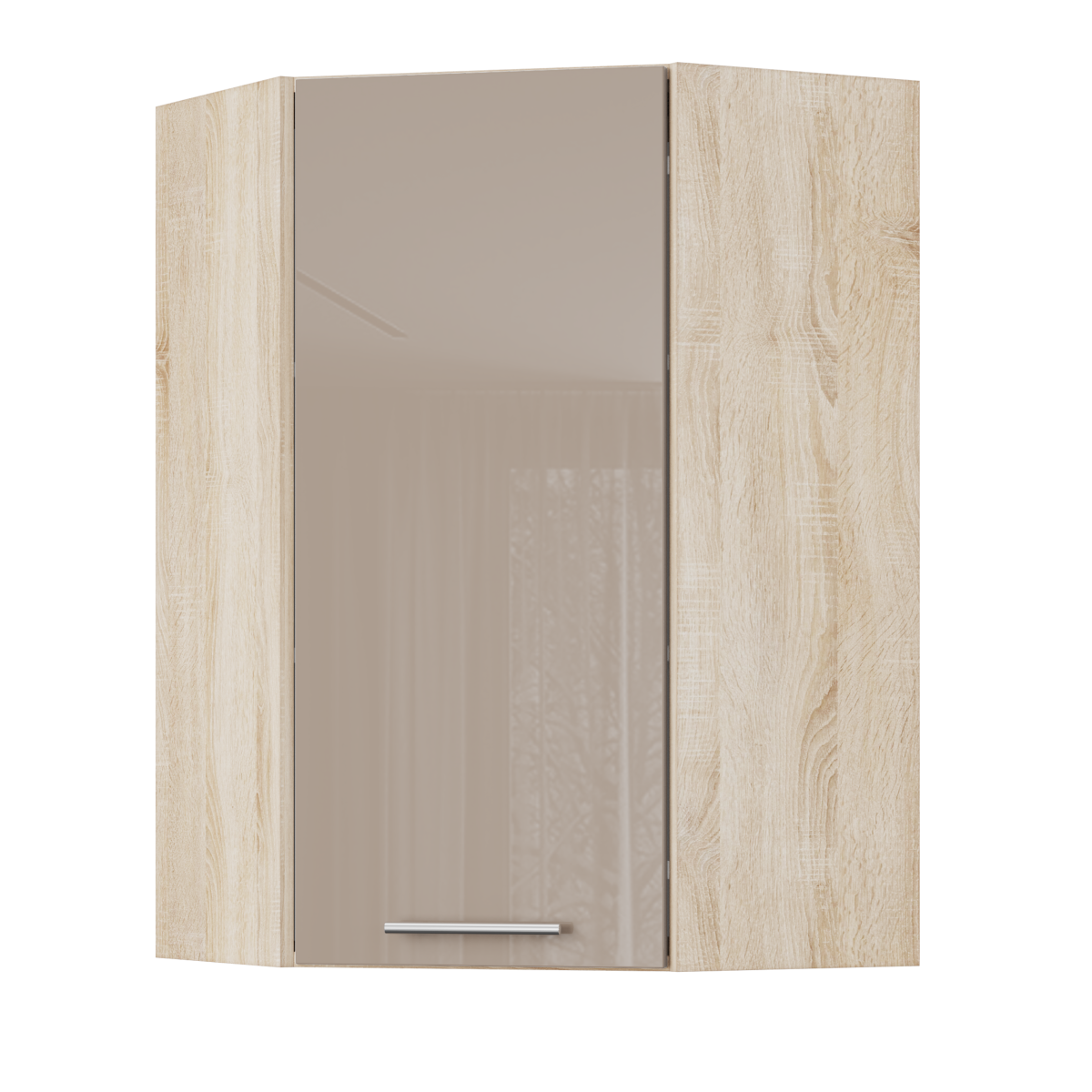 Корпус Стандарт дуб сонома, фасад Стандарт капучіно глянець L361 60х93х60