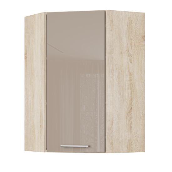 Корпус Стандарт дуб сонома, фасад Стандарт капучіно глянець L361 60х93х60