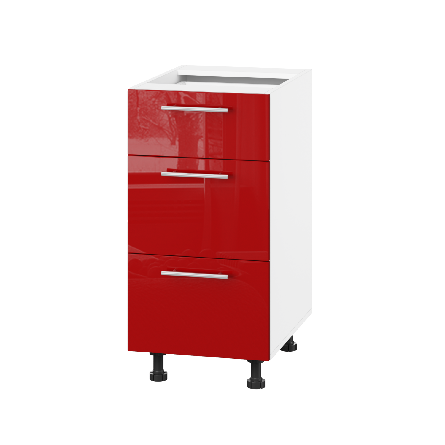 Корпус Стандарт білий, фасад Стандарт червоний глянець 131Q. 40х72х52