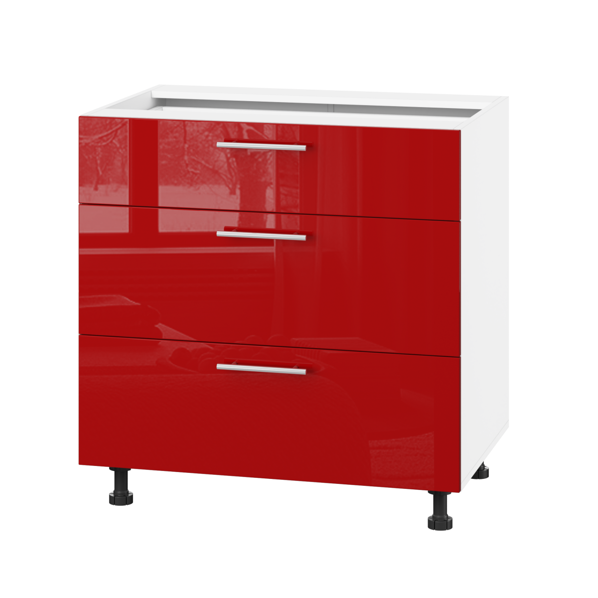 Корпус Стандарт білий, фасад Стандарт червоний глянець 131Q. 80х72х52