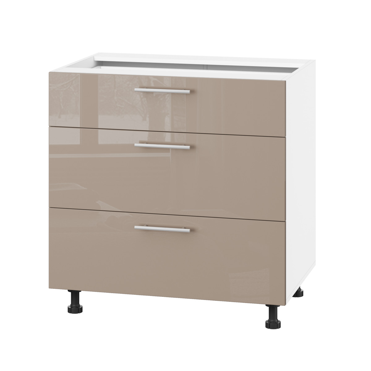 Корпус Стандарт білий, фасад Стандарт капучіно глянець 131Q. 80х72х52