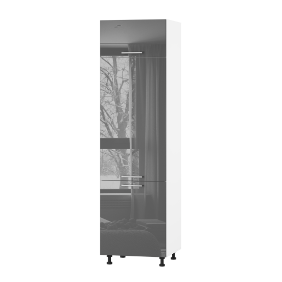 Корпус Стандарт білий, фасад Стандарт сірий графіт глянець 802. HK-XS 60х236х56