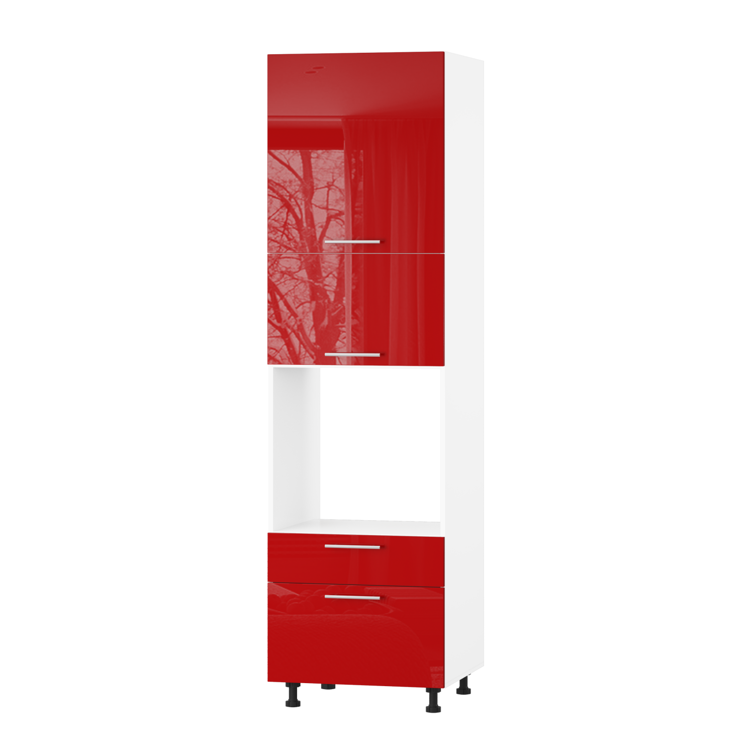 Корпус Стандарт білий, фасад Стандарт червоний глянець 825.SM-HK-XS 60х236х56