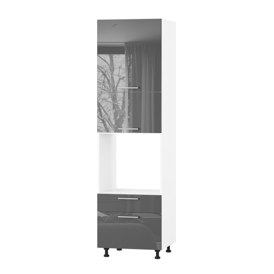 Корпус Стандарт білий, фасад Стандарт сірий графіт глянець 825.SM-HK-XS 60х236х56