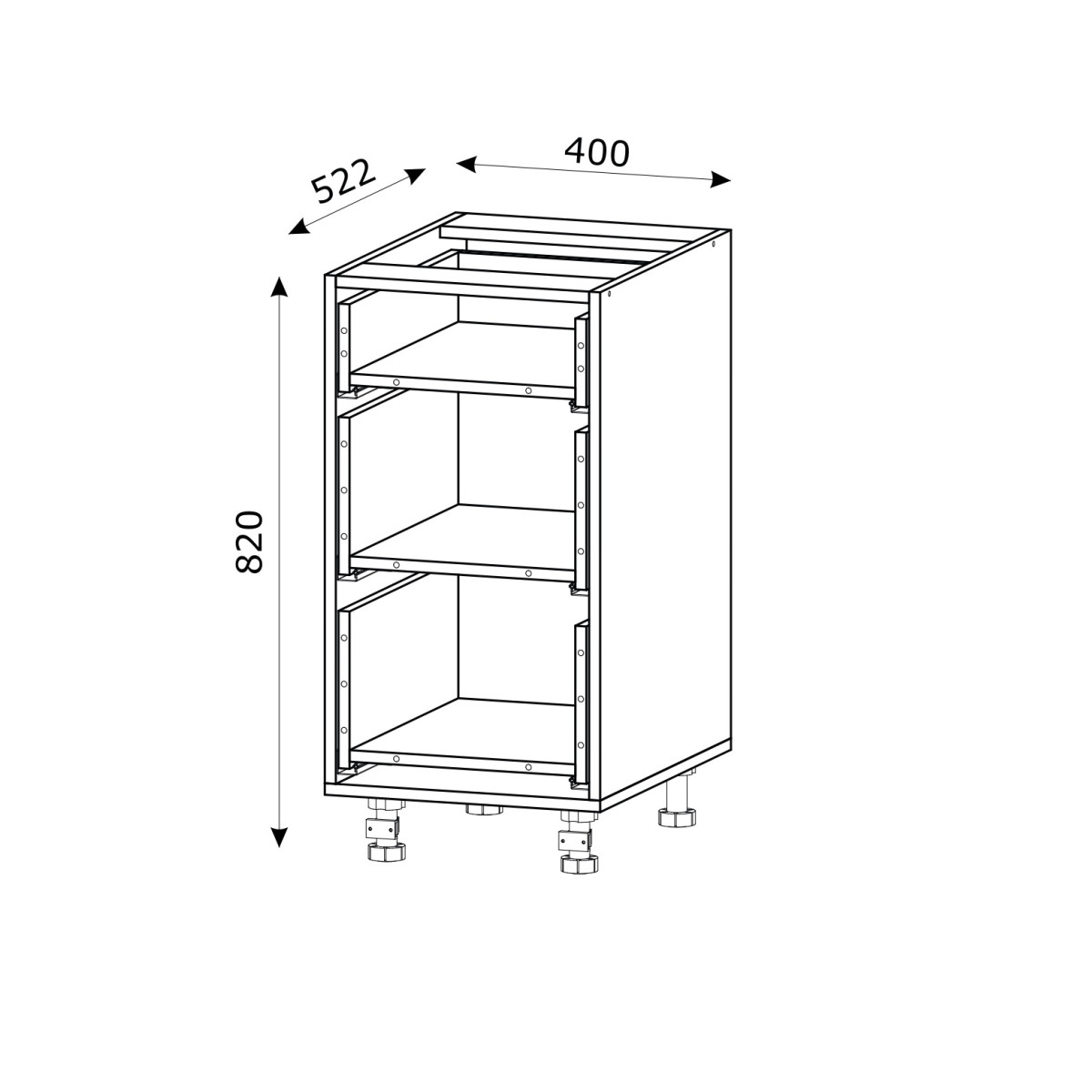 Корпус Стандарт дуб сонома, фасад Лондон білий матовий 131Q. 40х72х52 Корпус Стандарт дуб сонома, фасад Лондон білий матовий 131Q. 40х72х52