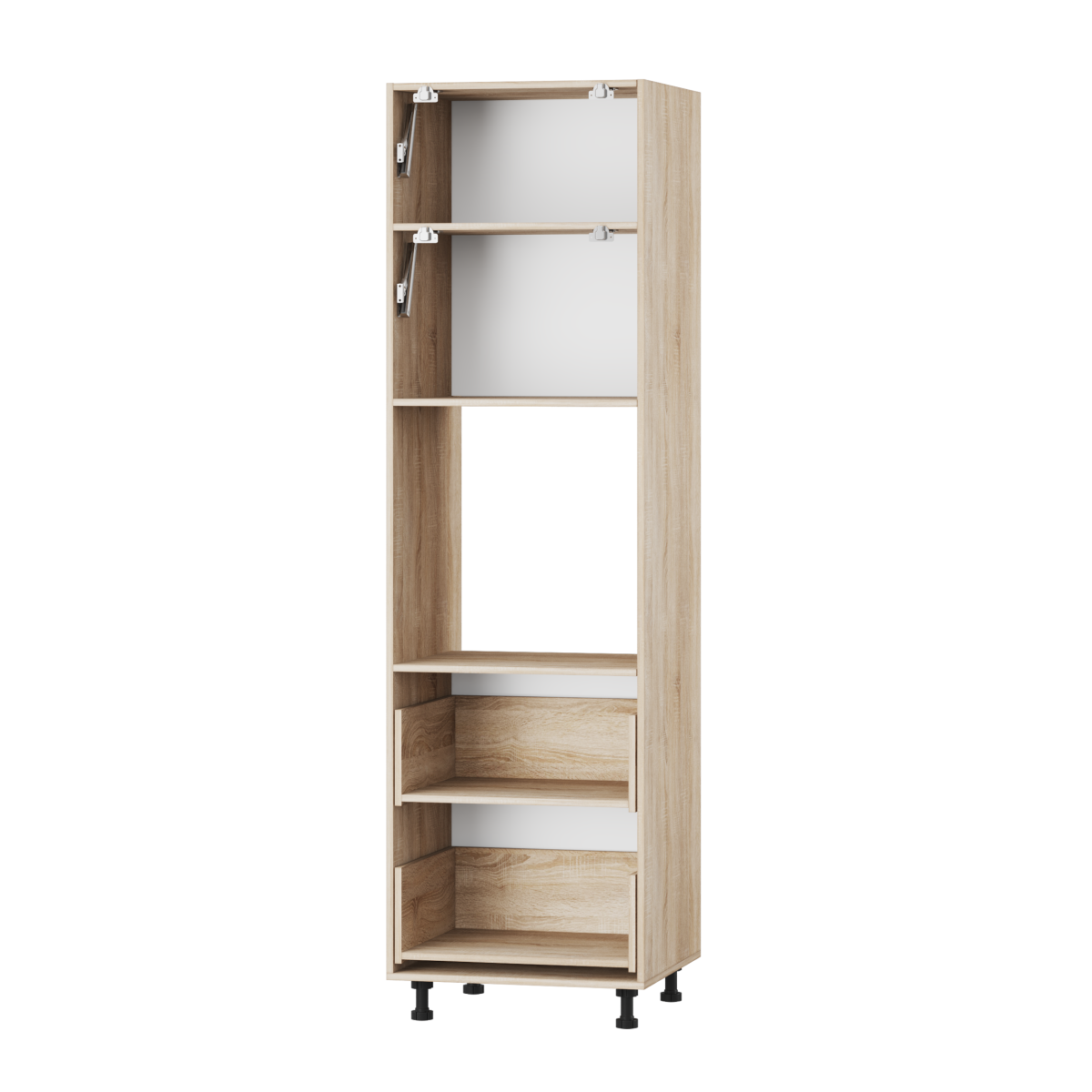 Корпус Стандарт дуб сонома, фасад Стандарт червоний глянець 725.SM-HK-XS 60x214x56