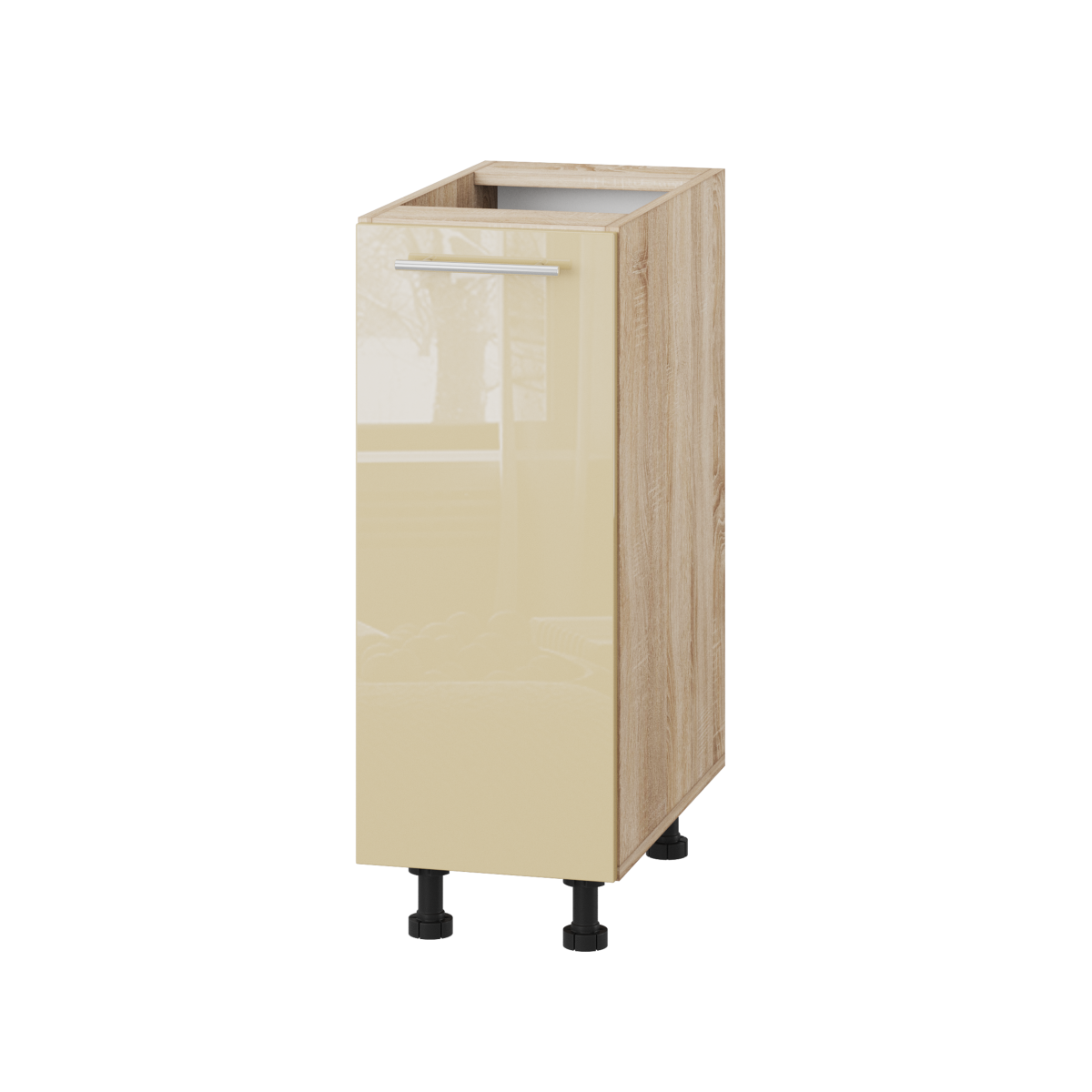 Корпус Стандарт дуб сонома, фасад Стандарт бежевий глянець 101 30х72х52