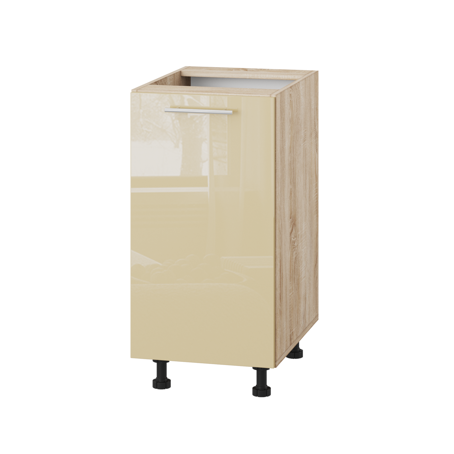 Корпус Стандарт дуб сонома, фасад Стандарт бежевий глянец 101 40х72х52