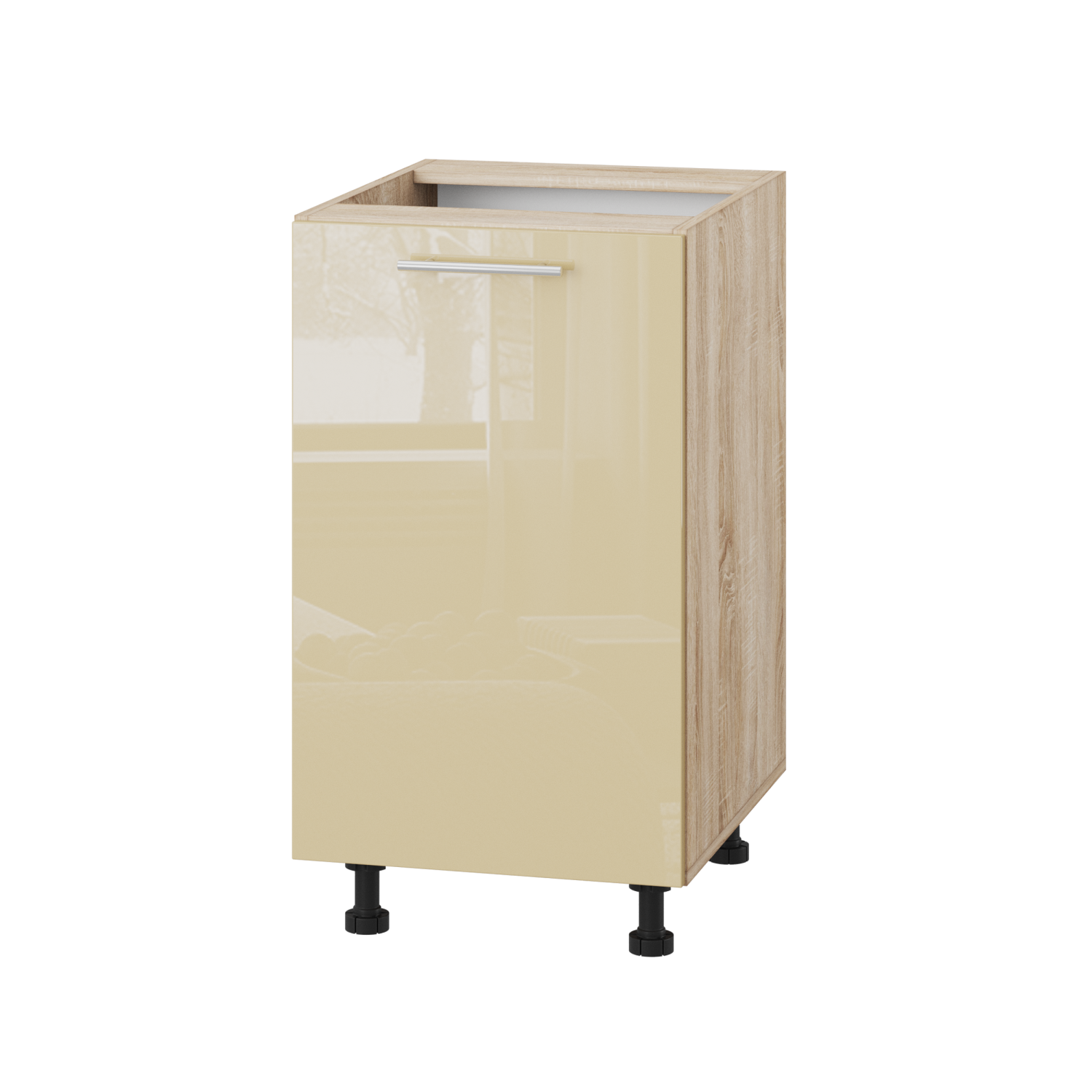 Корпус Стандарт дуб сонома, фасад Стандарт бежевий глянець 101 45х72х52