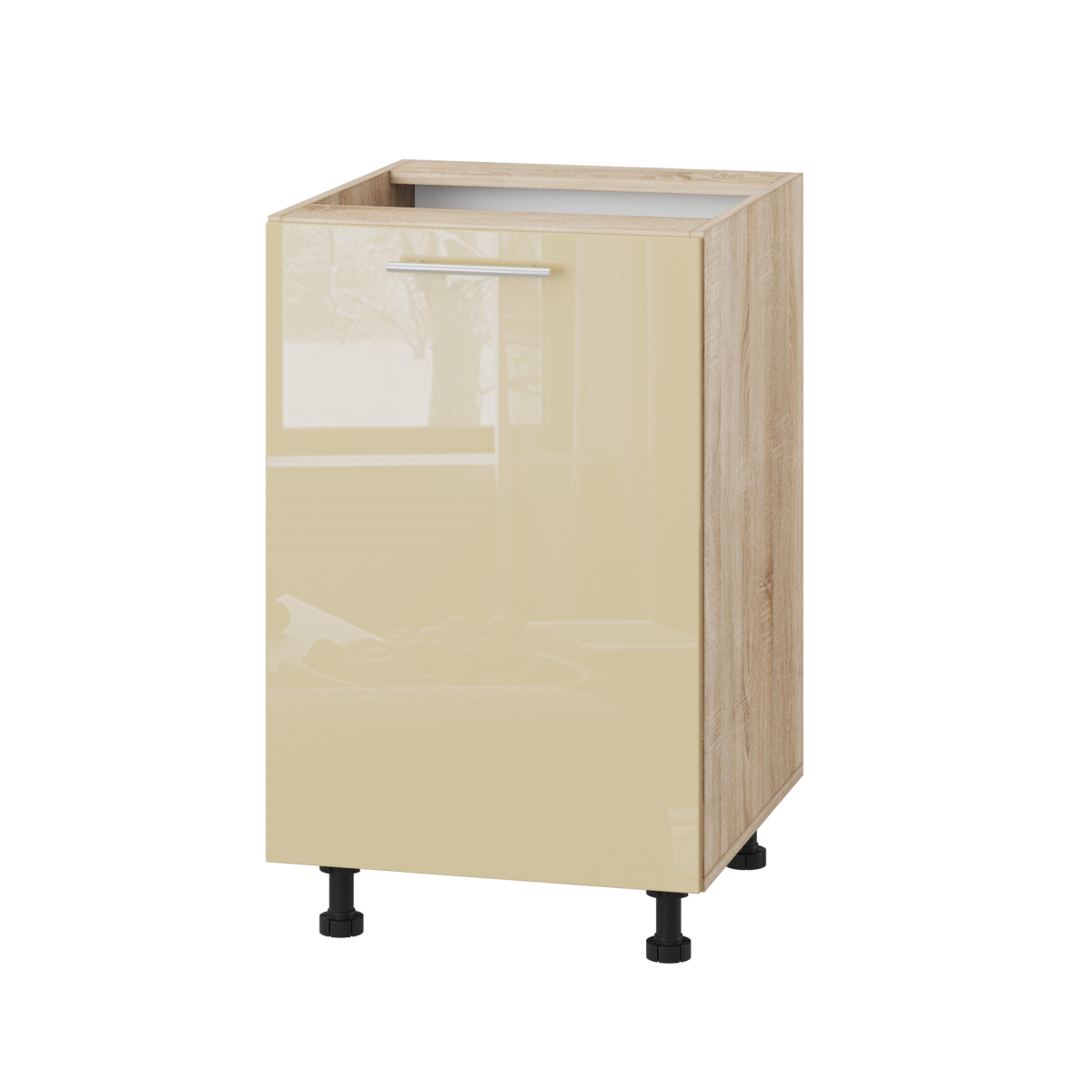 Корпус Стандарт дуб сонома, фасад Стандарт бежевий глянець 101 50х72х52