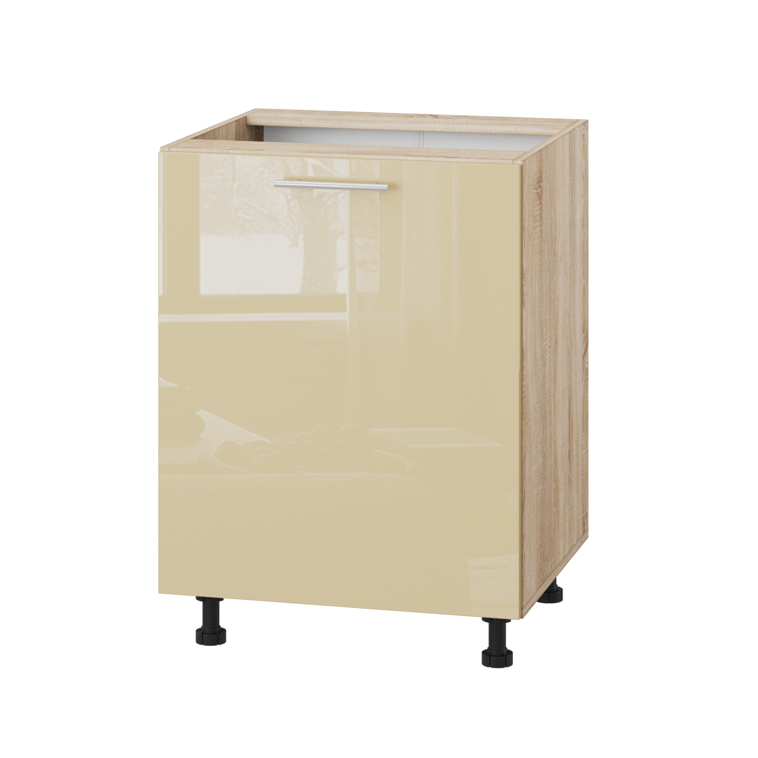 Корпус Стандарт дуб сонома, фасад Стандарт бежевий глянець 101 60х72х52