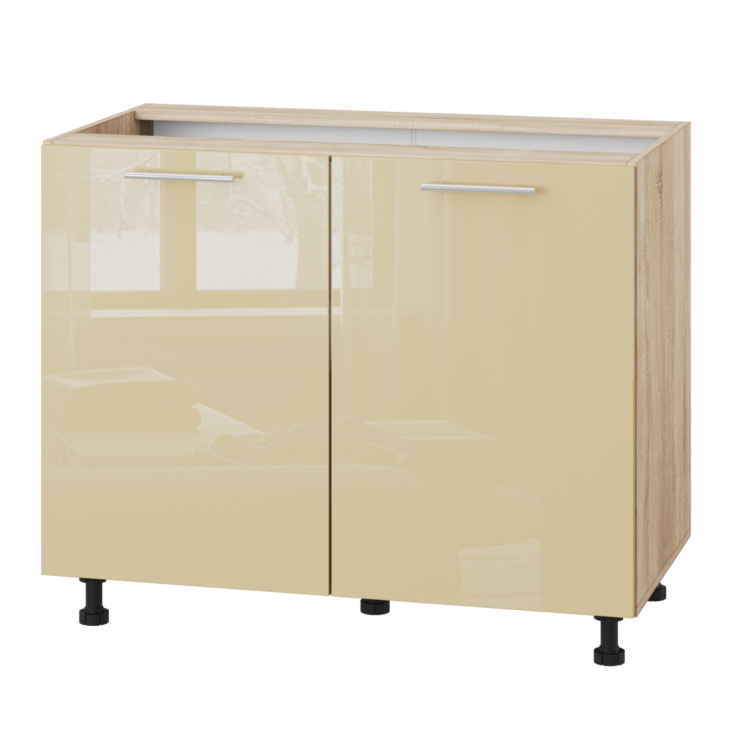 Корпус Стандарт дуб сонома, фасад Стандарт бежевий глянець 102 100х72х52 Корпус Стандарт дуб сонома, фасад Стандарт бежевий глянець 102 100х72х52