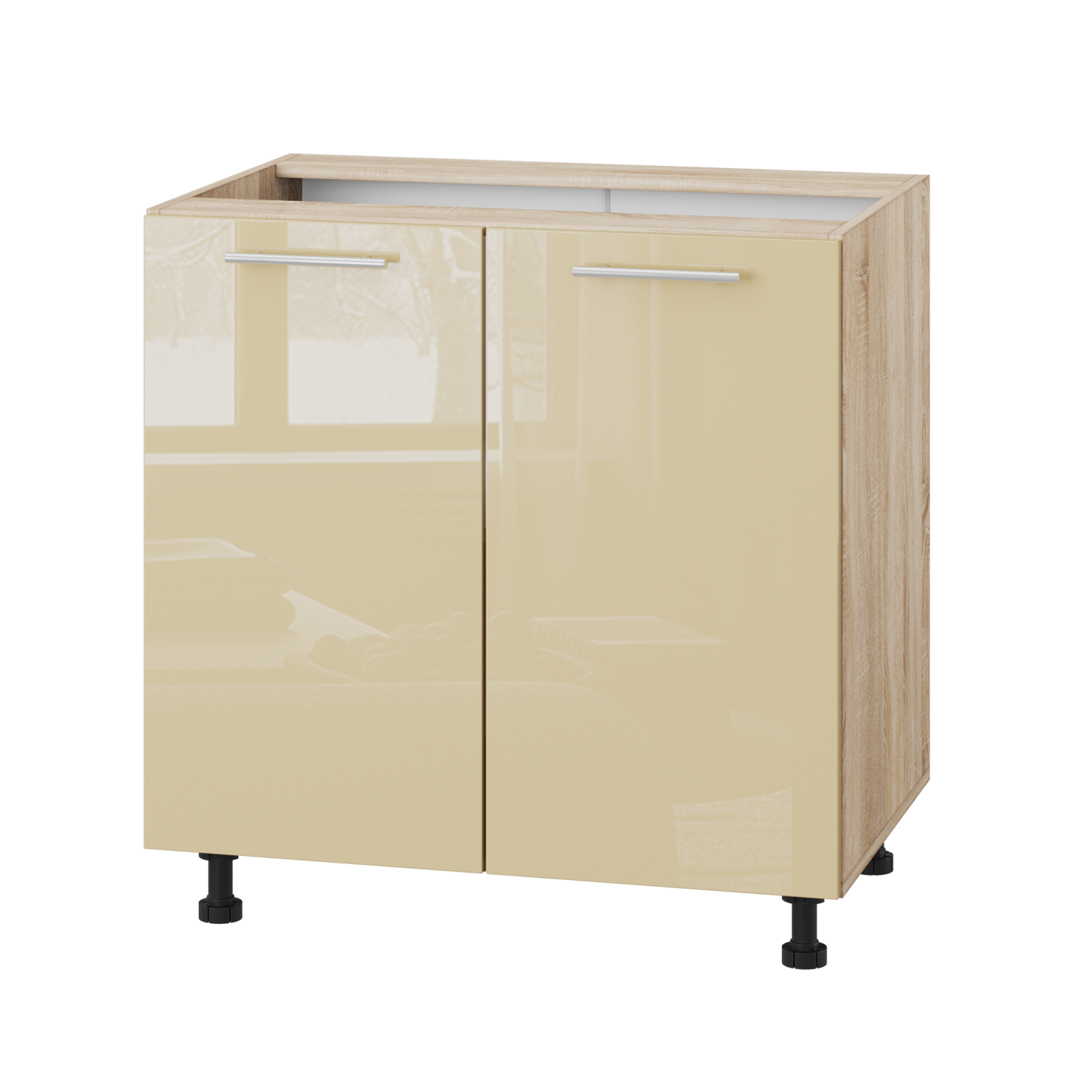 Корпус Стандарт дуб сонома, фасад Стандарт бежевий глянець 102 80х72х52 Корпус Стандарт дуб сонома, фасад Стандарт бежевий глянець 102 80х72х52