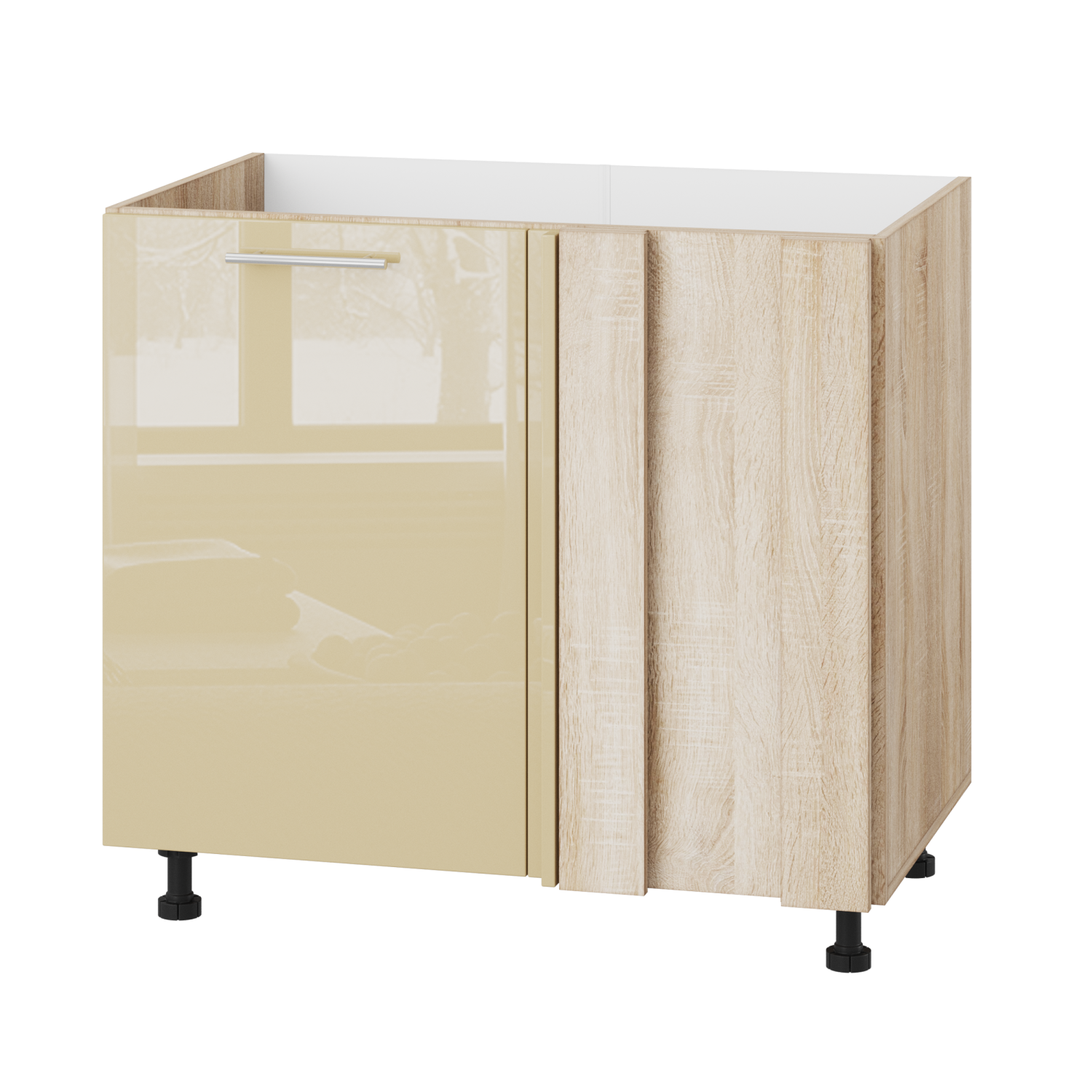 Корпус Стандарт дуб сонома, фасад Стандарт бежевий глянець 103 90-110х72х52