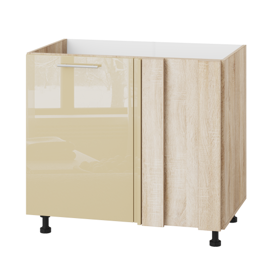 Корпус Стандарт дуб сонома, фасад Стандарт бежевий глянець 103 90-110х72х52