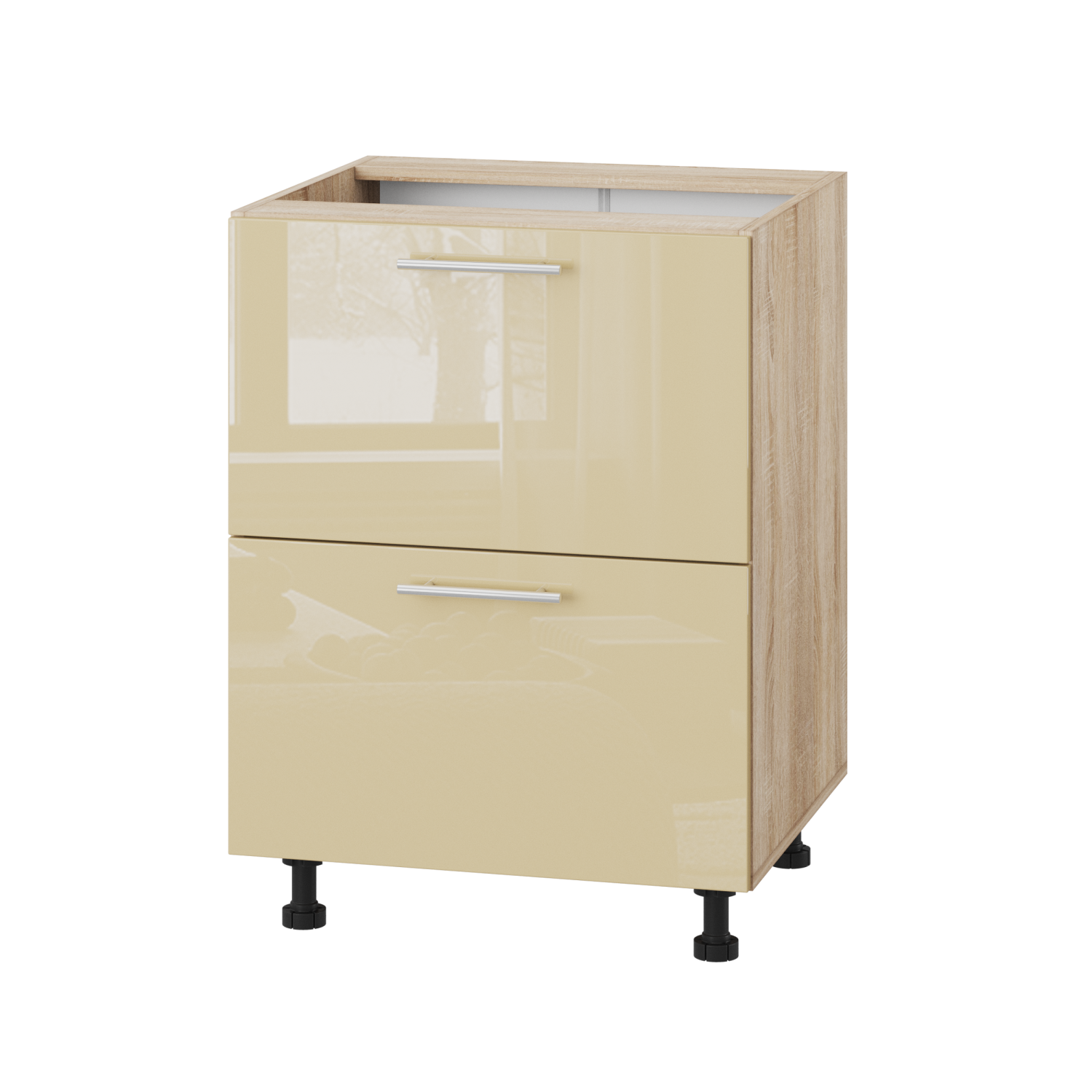 Корпус Стандарт дуб сонома, фасад Стандарт бежевий глянець 120.SM-60x72x52