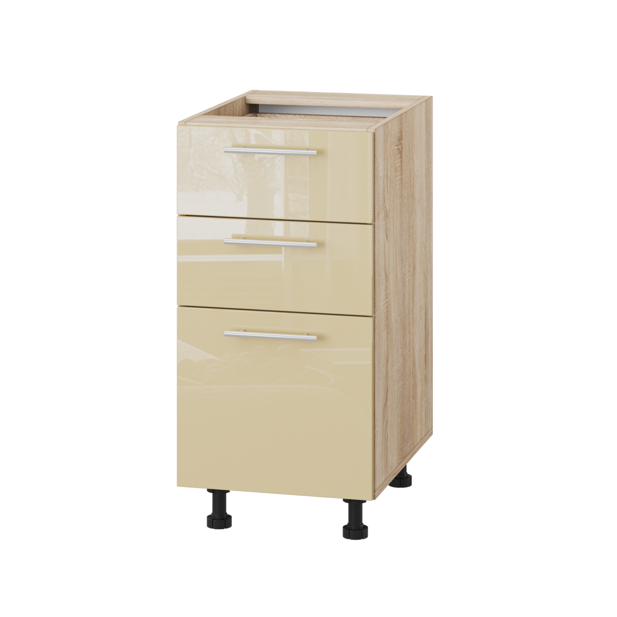 Корпус Стандарт дуб сонома, фасад Стандарт бежевий глянець 130.SM 40х72х52