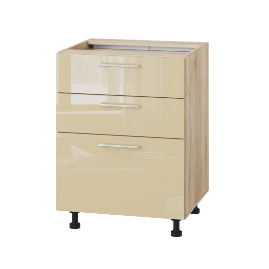 Корпус Стандарт дуб сонома, фасад Стандарт бежевий глянець 130.SM 60х72х52