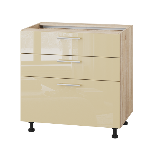 Корпус Стандарт дуб сонома, фасад Стандарт бежевий глянець 130.SM 80х72х52