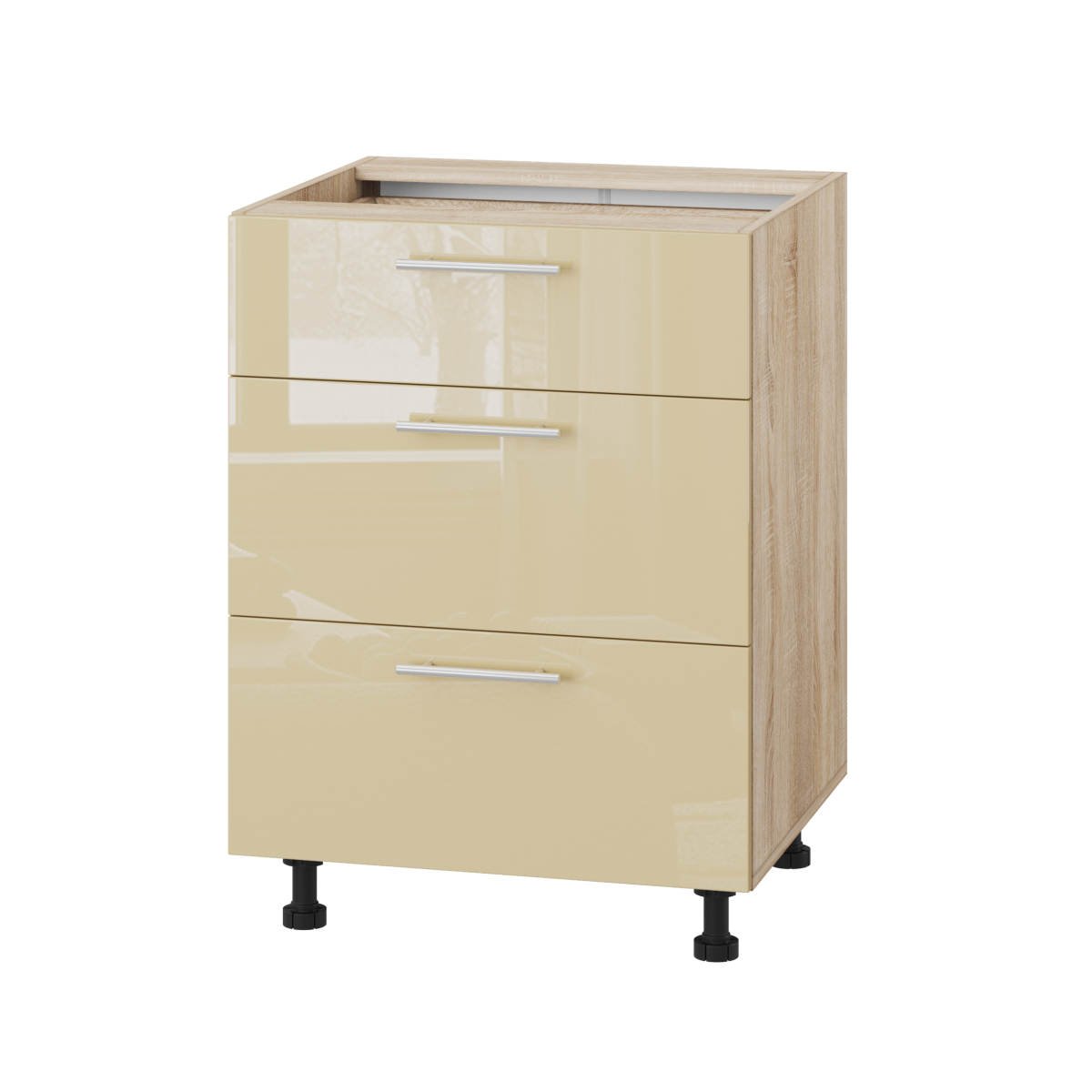 Корпус Стандарт дуб сонома, фасад Стандарт бежевий глянець 131Q. 60х72х52