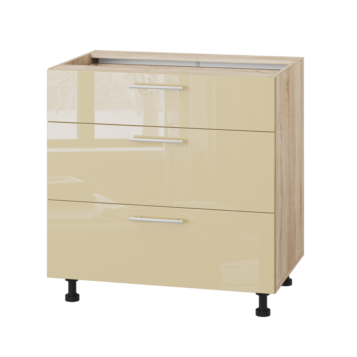 Корпус Стандарт дуб сонома, фасад Стандарт бежевий глянець 131Q. 80х72х52