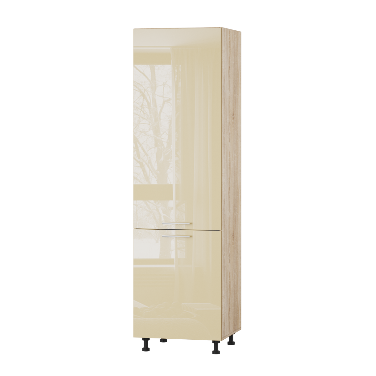 Корпус Стандарт дуб сонома, фасад Стандарт бежевий глянець 702 60х214х56