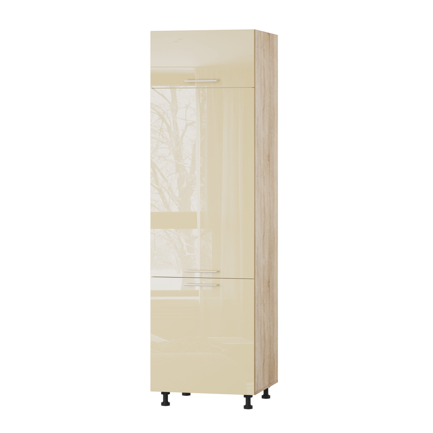 Корпус Стандарт дуб сонома, фасад Стандарт бежевий глянець 802. HK-XS 60х236х56