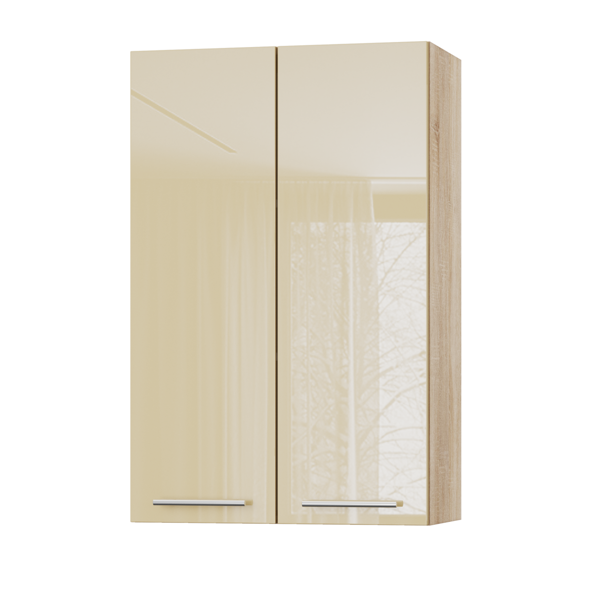 Корпус Стандарт дуб сонома, фасад Стандарт бежевий глянець L302 60х93х30