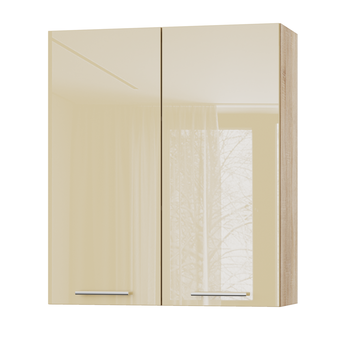 Корпус Стандарт дуб сонома, фасад Стандарт бежевий глянець L302 80х93х30