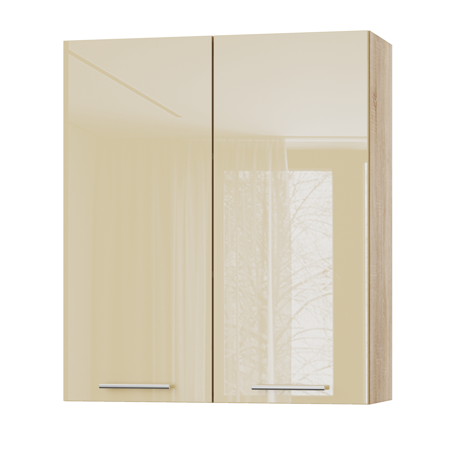 Корпус Стандарт дуб сонома, фасад Стандарт бежевий глянець L302 80х93х30 Корпус Стандарт дуб сонома, фасад Стандарт бежевий глянець L302 80х93х30