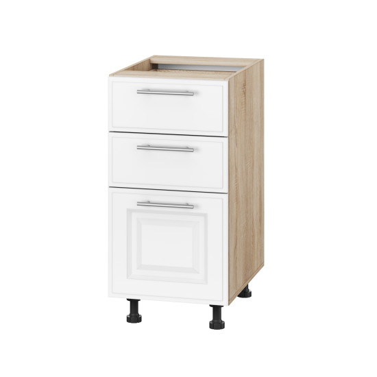 Корпус Стандарт дуб сонома, фасад Лондон білий матовий 130.SM 40х72х52