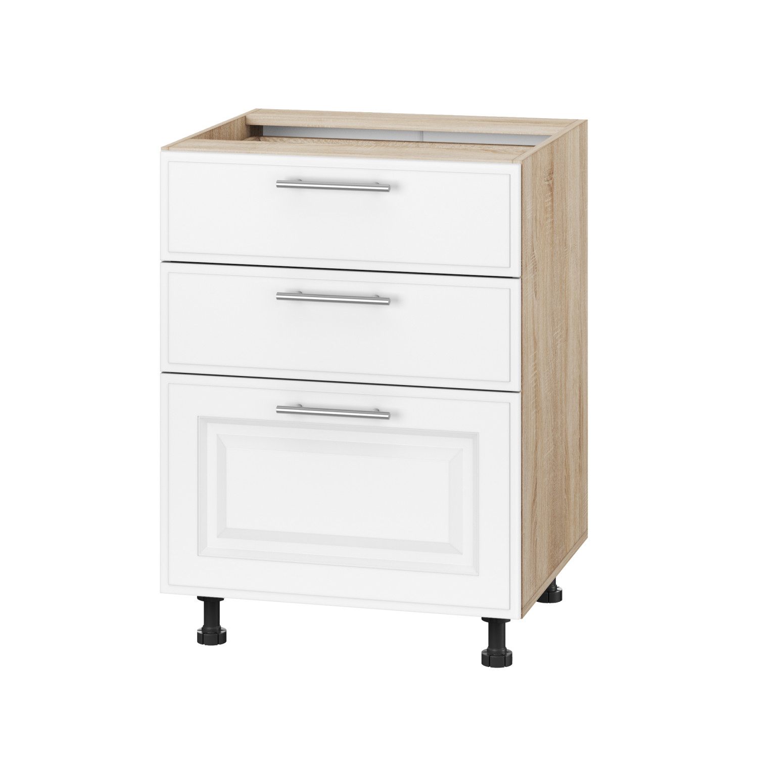 Корпус Стандарт дуб сонома, фасад Лондон білий матовий 130.SM 60х72х52