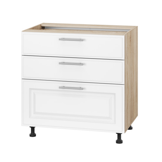 Корпус Стандарт дуб сонома, фасад Лондон білий матовий 130.SM 80х72х52