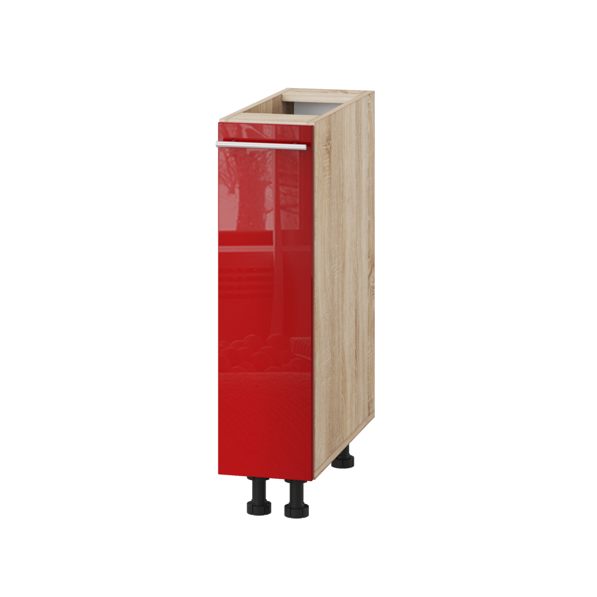 Корпус Стандарт дуб сонома, фасад Стандарт червоний глянець 100 20х72х52