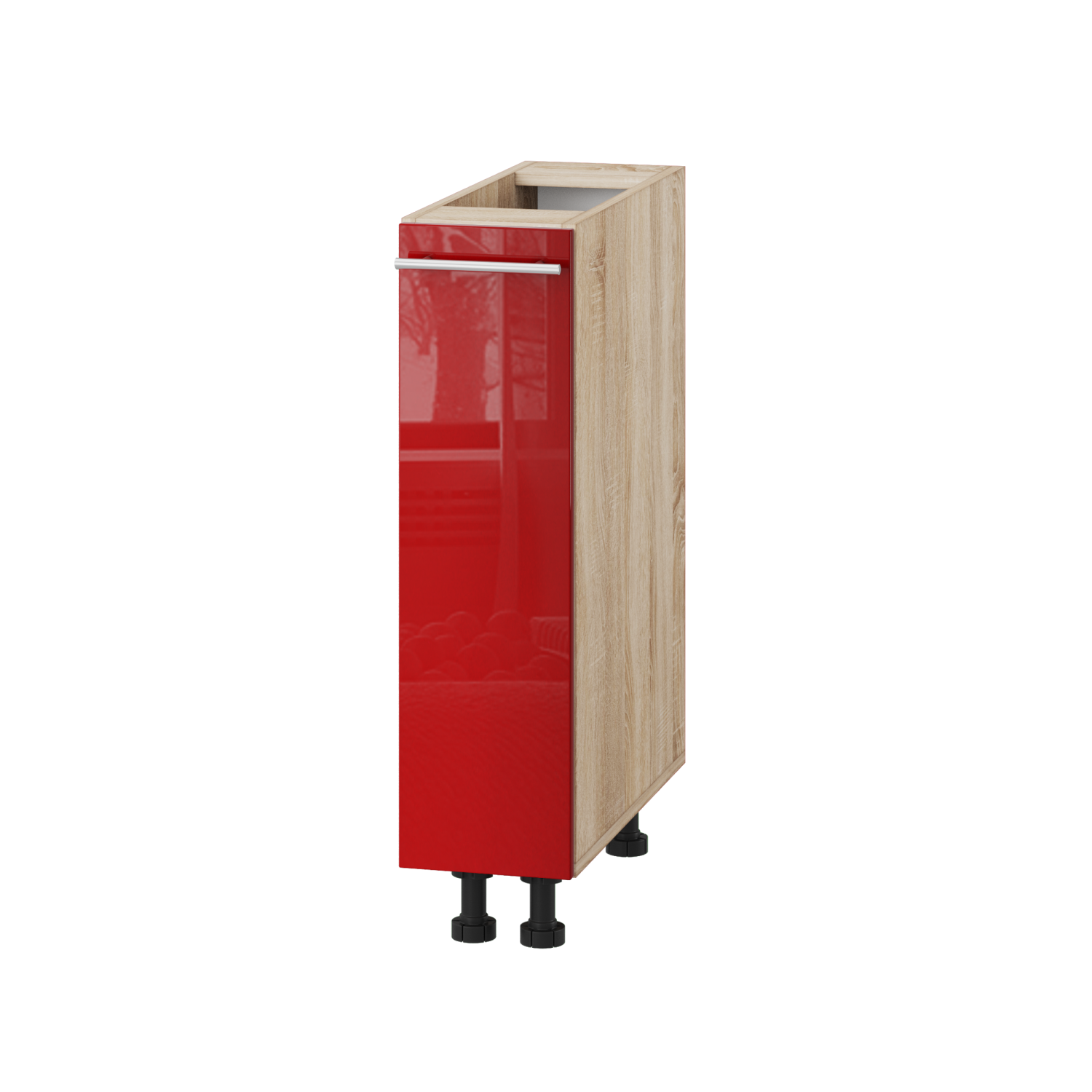 Корпус Стандарт дуб сонома, фасад Стандарт червоний глянець 100 20х72х52