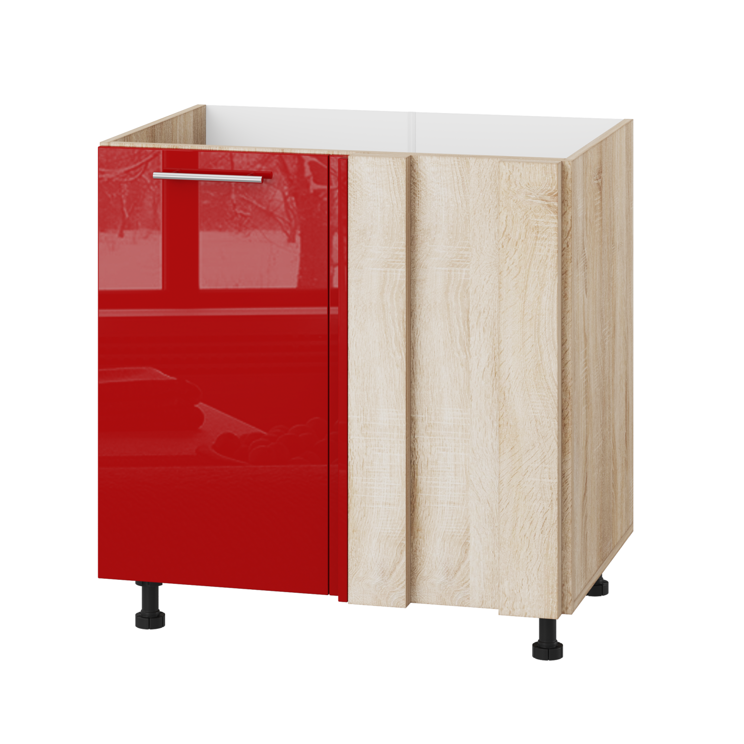 Корпус Стандарт дуб сонома, фасад Стандарт червоний глянець 103 80-100х72х52