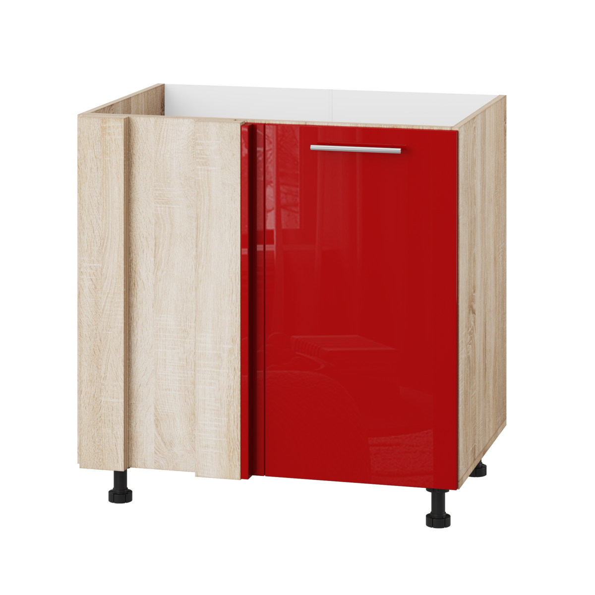 Корпус Стандарт дуб сонома, фасад Стандарт червоний глянець 103 80-100х72х52