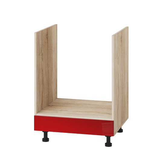 Корпус Стандарт дуб сонома, фасад Стандарт червоний глянець 105.F-60х72х52