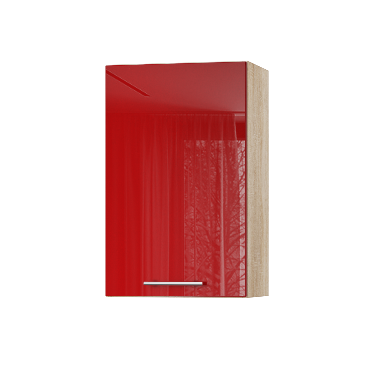 Корпус Стандарт дуб сонома, фасад Стандарт червоний глянець 301 45х72х30