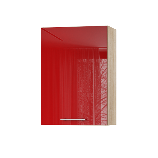 Корпус Стандарт дуб сонома, фасад Стандарт червоний глянець 301 50х72х30