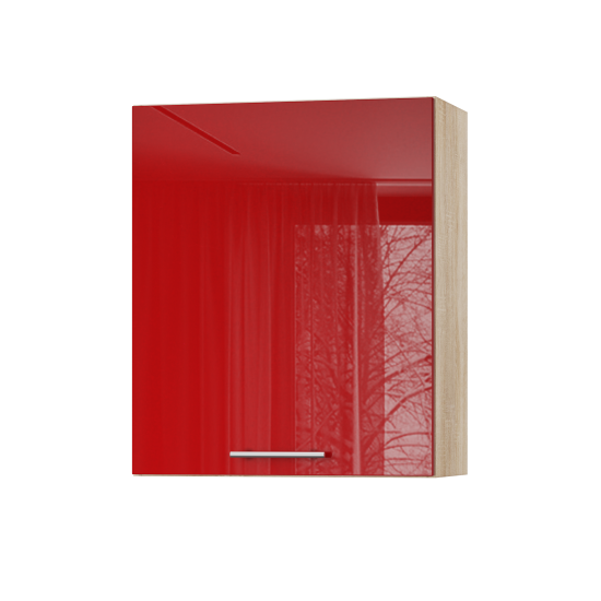 Корпус Стандарт дуб сонома, фасад Стандарт червоний глянець 301 60х72х30