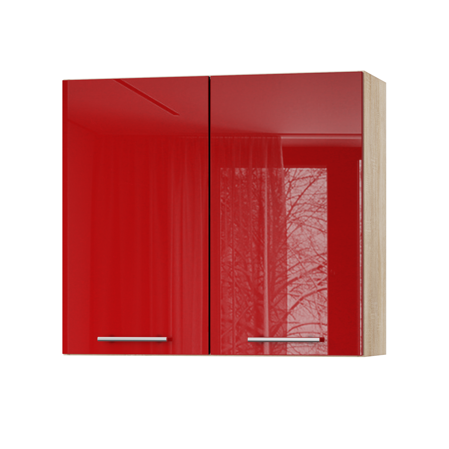 Корпус Стандарт дуб сонома, фасад Стандарт червоний глянець 302 80х72х30 Корпус Стандарт дуб сонома, фасад Стандарт червоний глянець 302 80х72х30