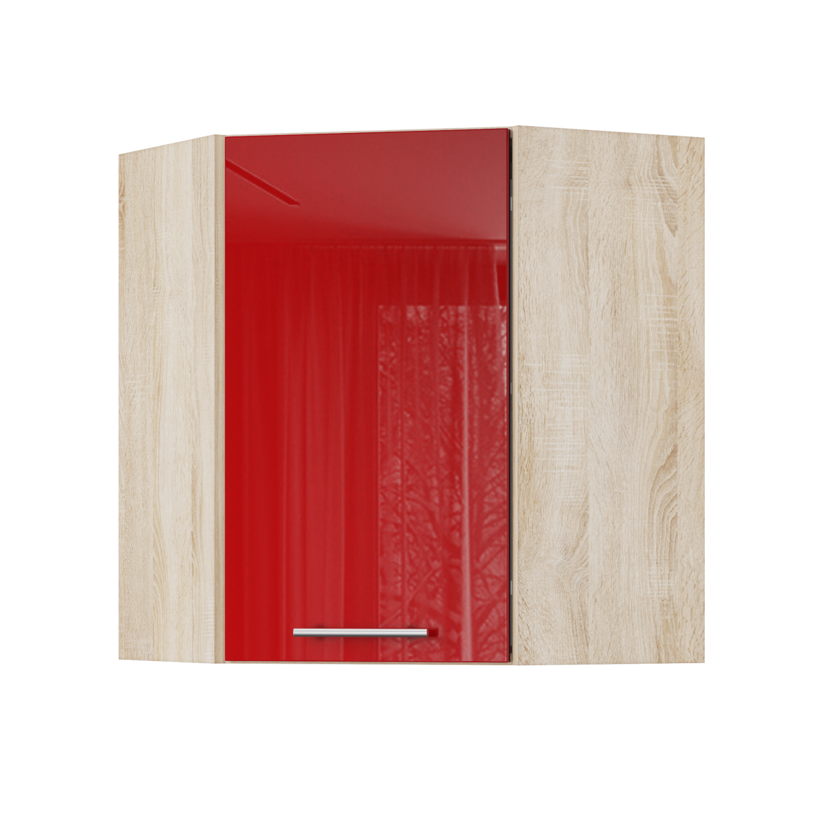 Корпус Стандарт дуб сонома, фасад Стандарт червоний глянець 361 60х72х60 