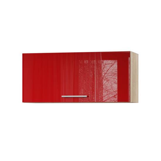 Корпус Стандарт дуб сонома, фасад Стандарт червоний глянець 401.HK-XS 80х36х30