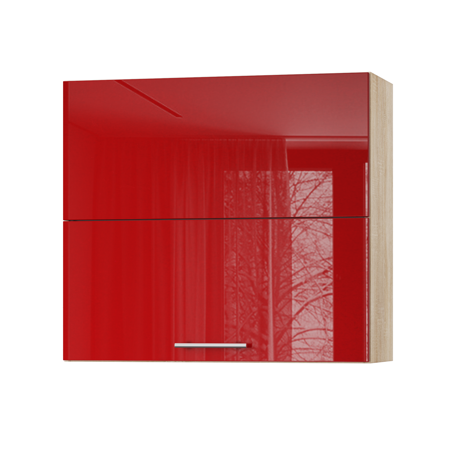 Корпус Стандарт дуб сонома, фасад Стандарт червоний глянець 402.HF 80х72х30
