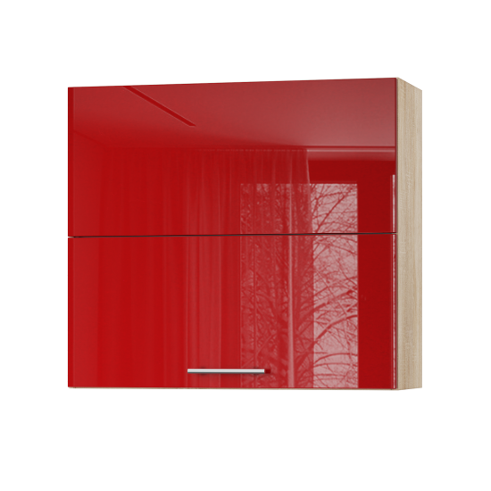 Корпус Стандарт дуб сонома, фасад Стандарт червоний глянець 402.HF 80х72х30