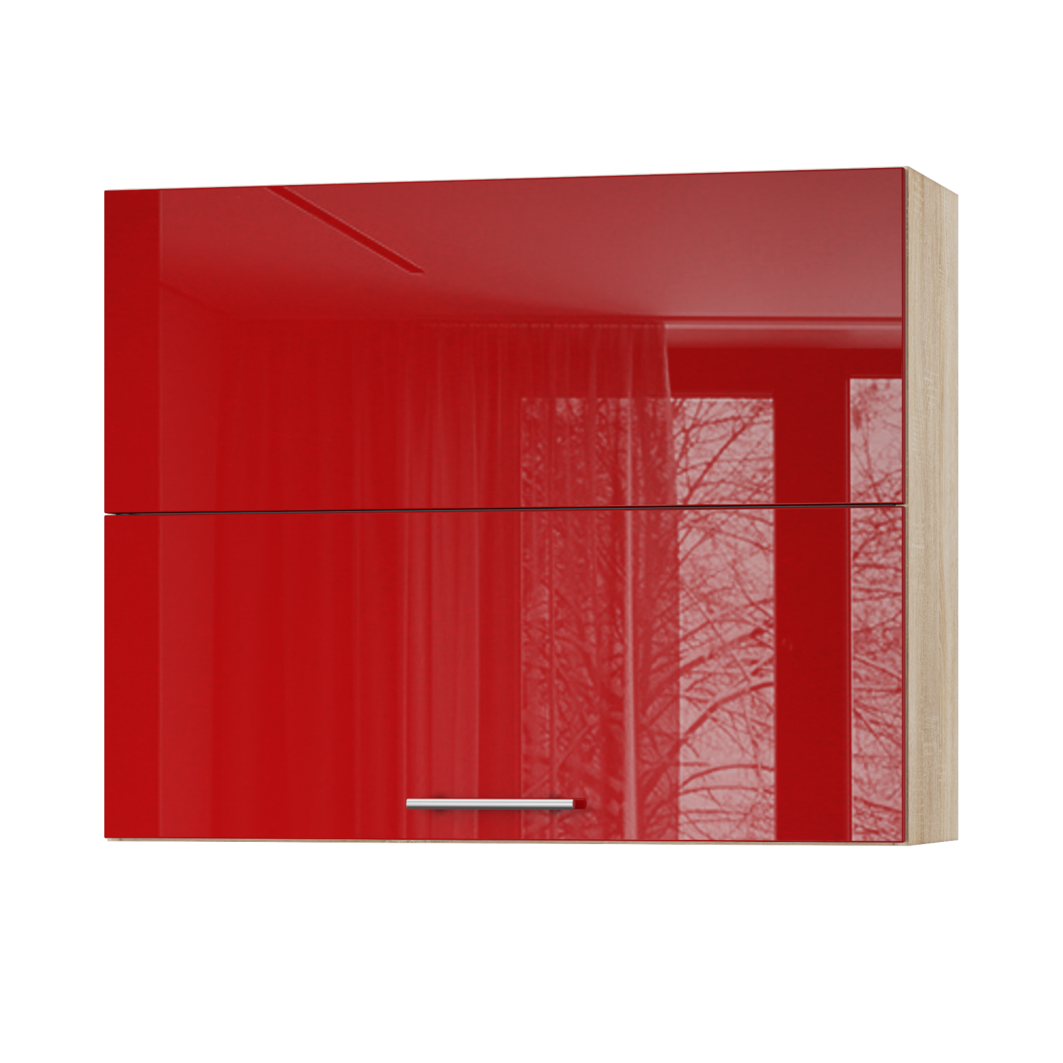 Корпус Стандарт дуб сонома, фасад Стандарт червоний глянець 402.HF 90х72х30